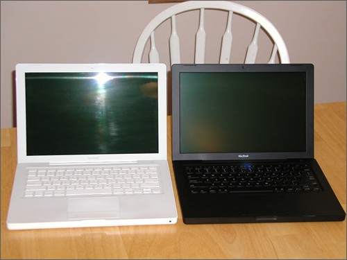 newer glossy screen, older matte screen