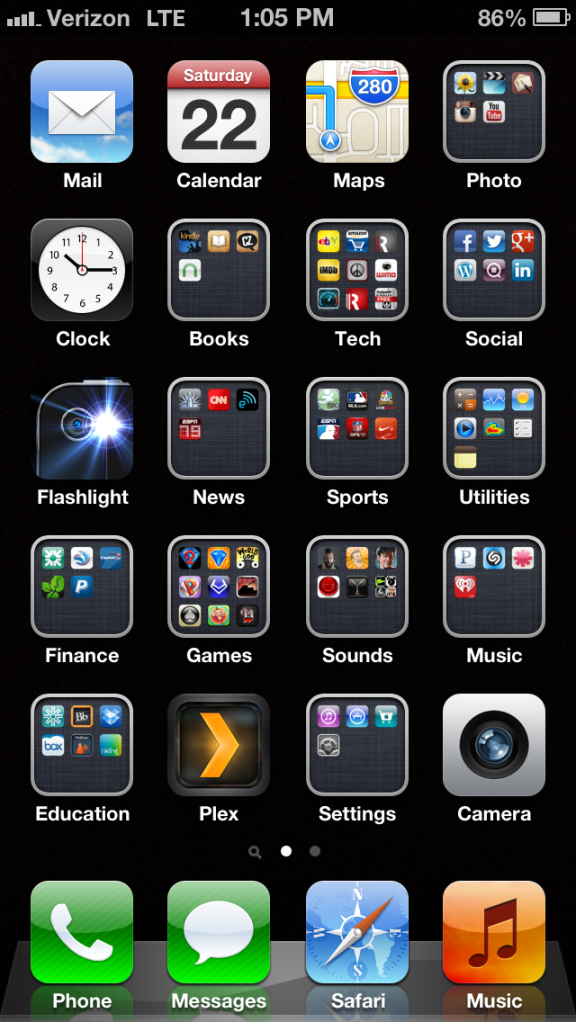 Iphone 5 Organized Folders 